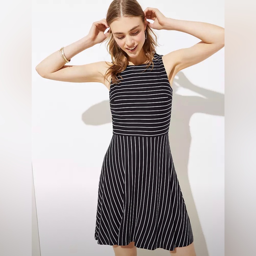 Black and white Stripe loft dress